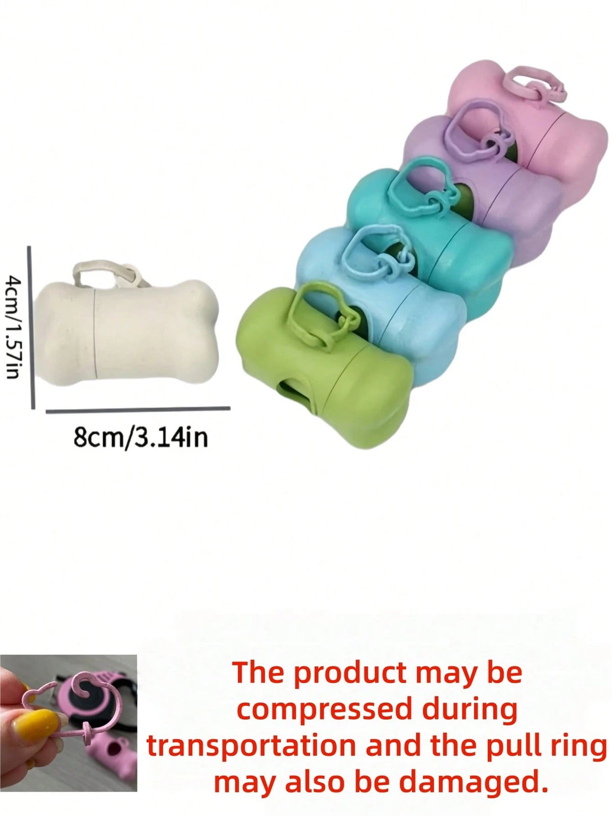 6-Piece Eco-Friendly Bone-Shaped Pet Waste Bag Holder Clip Set