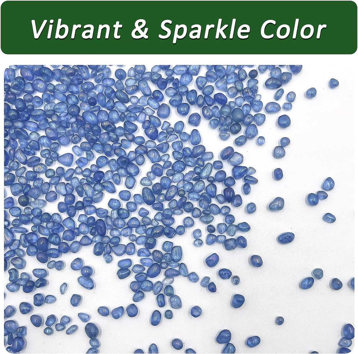 2.2 lbs Polished Aquarium Substrate Gravel & Sea Glass (Vibrant Blue)