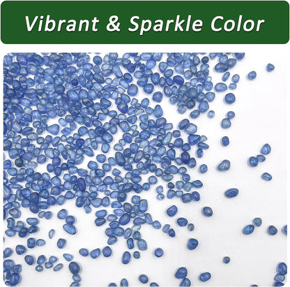 2.2 lbs Polished Aquarium Substrate Gravel & Sea Glass (Vibrant Blue)