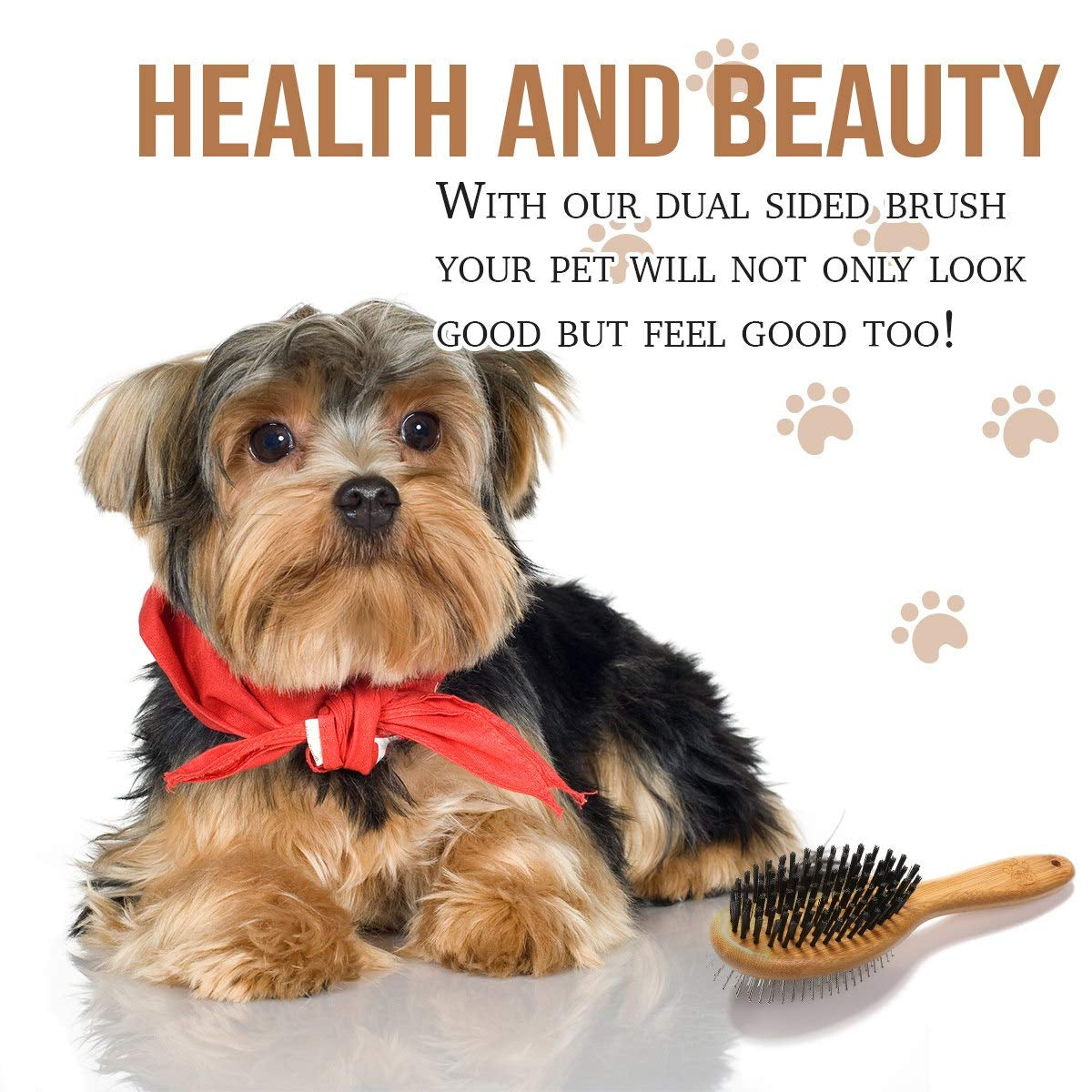 Kylepet 2-in-1 Double-Sided Bamboo Slicker Brush for Dogs & Cats