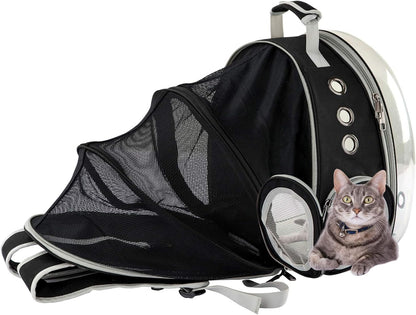 Expandable Bubble Pet Carrier Backpack – Black