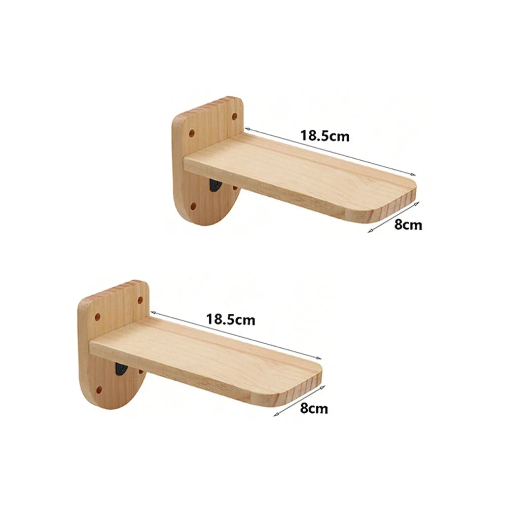 Multi-Level Wooden Cat Wall Furniture Set