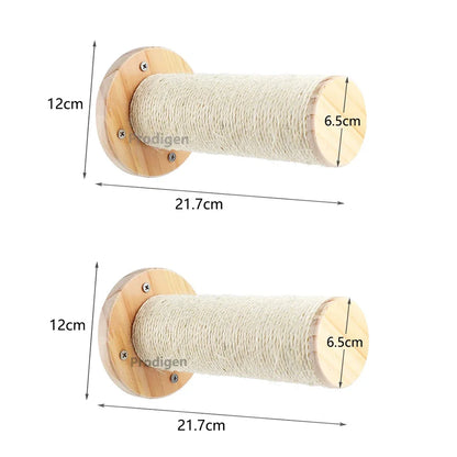 Multi-Level Wooden Cat Wall Furniture Set