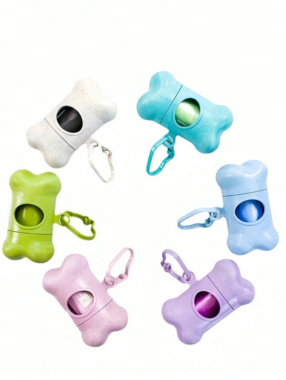 6-Piece Eco-Friendly Bone-Shaped Pet Waste Bag Holder Clip Set