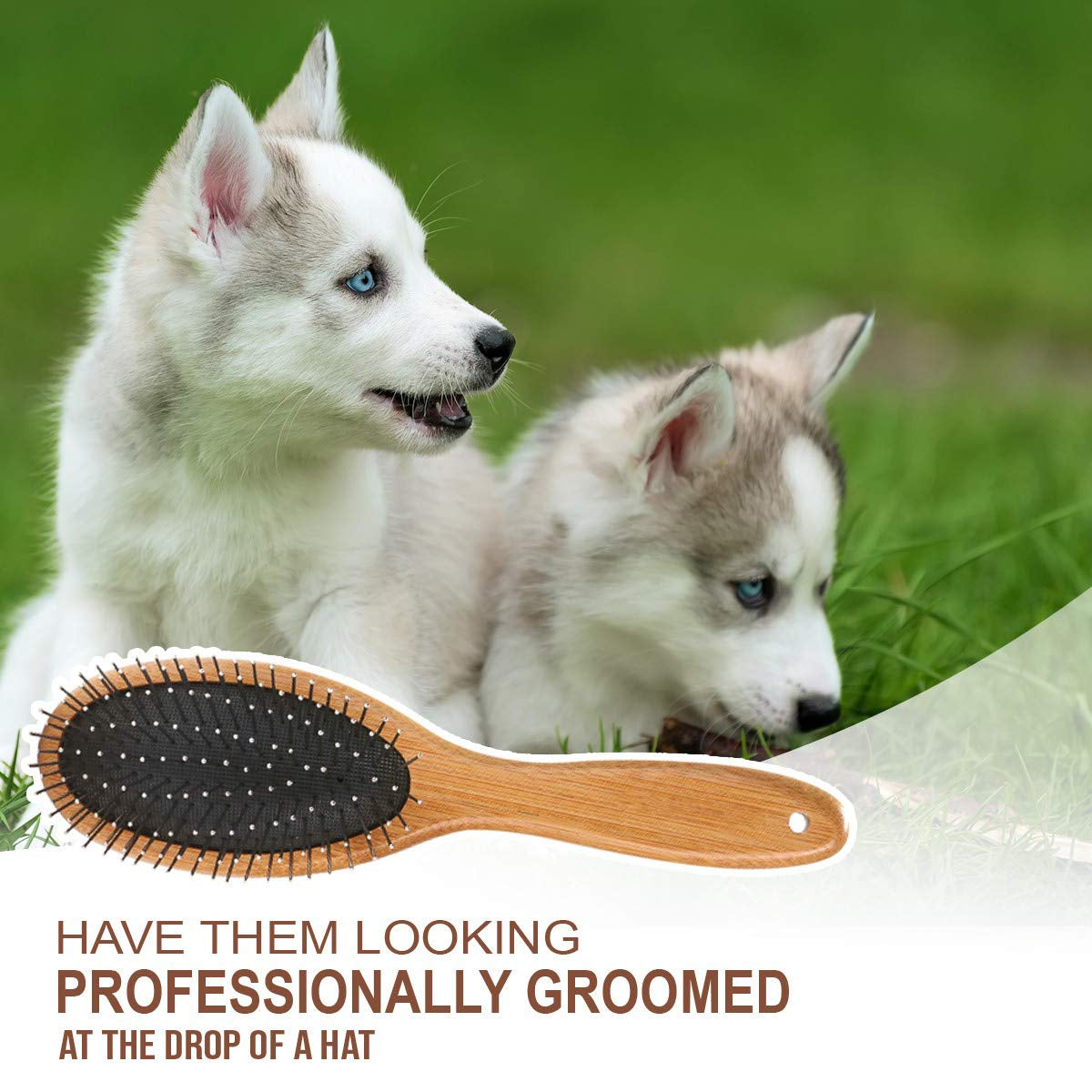 Kylepet 2-in-1 Double-Sided Bamboo Slicker Brush for Dogs & Cats