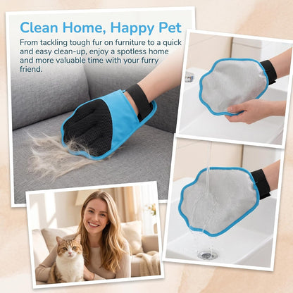 2-Piece Pet Hair Removal & Grooming Gloves Set
