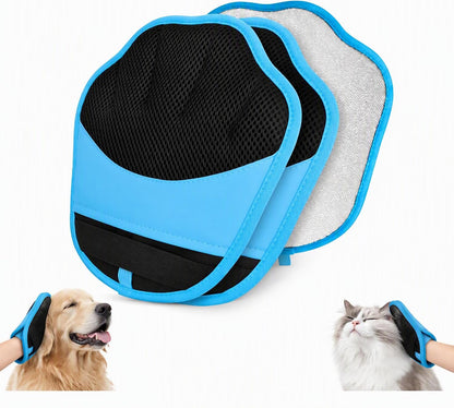 2-Piece Pet Hair Removal & Grooming Gloves Set