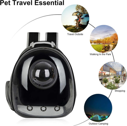 Expandable Bubble Pet Carrier Backpack – Black