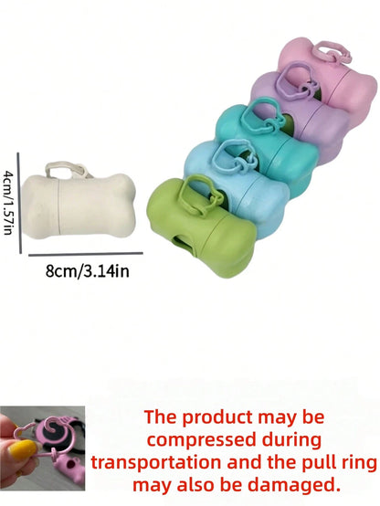 6-Piece Eco-Friendly Bone-Shaped Pet Waste Bag Holder Clip Set