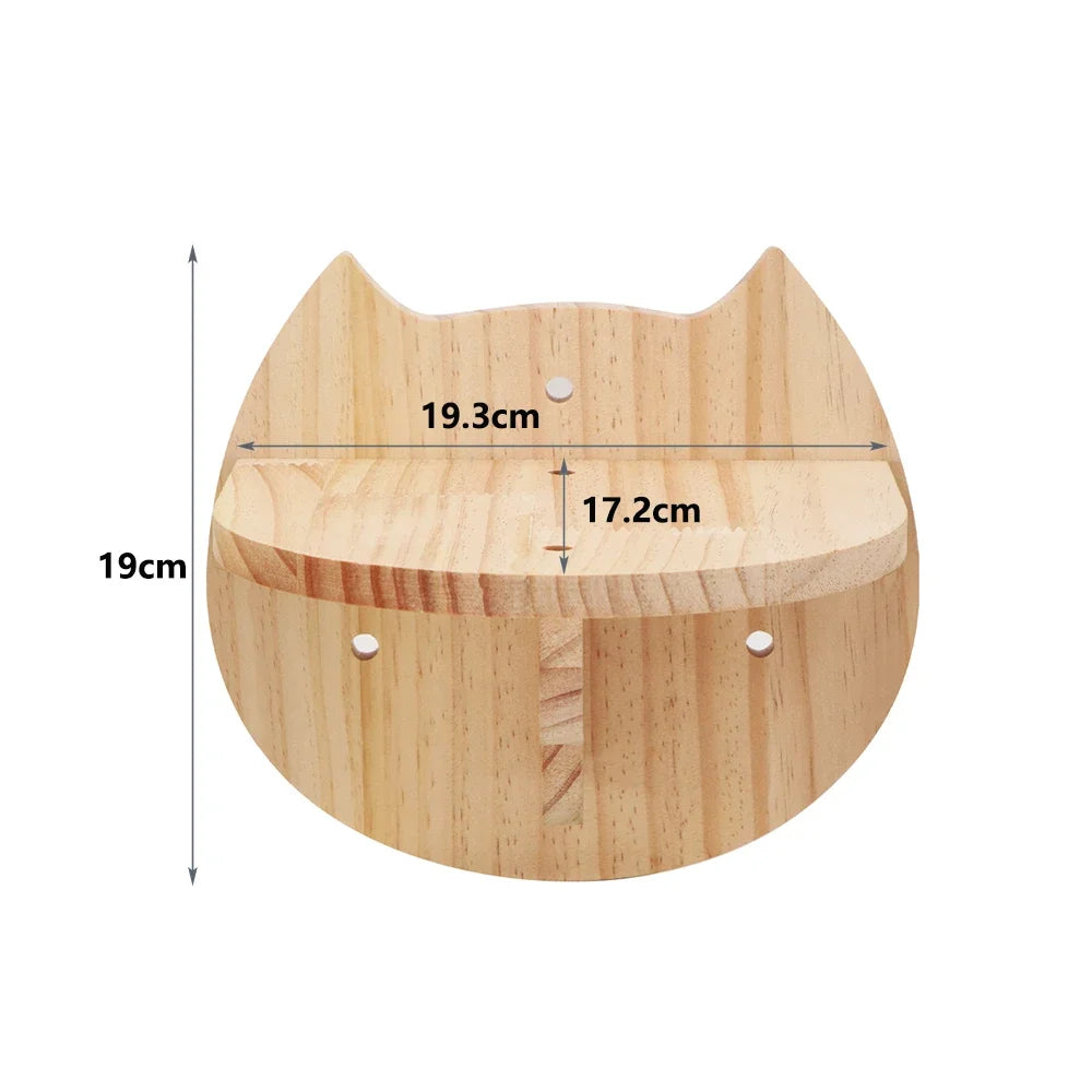 Multi-Level Wooden Cat Wall Furniture Set