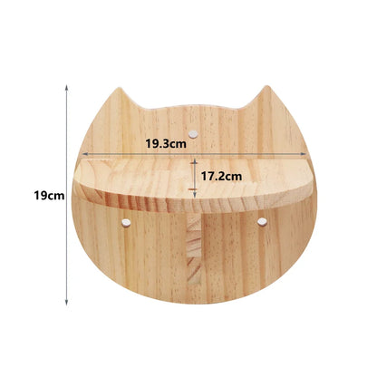 Multi-Level Wooden Cat Wall Furniture Set