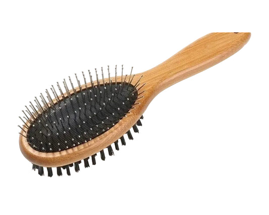 Kylepet 2-in-1 Double-Sided Bamboo Slicker Brush for Dogs & Cats