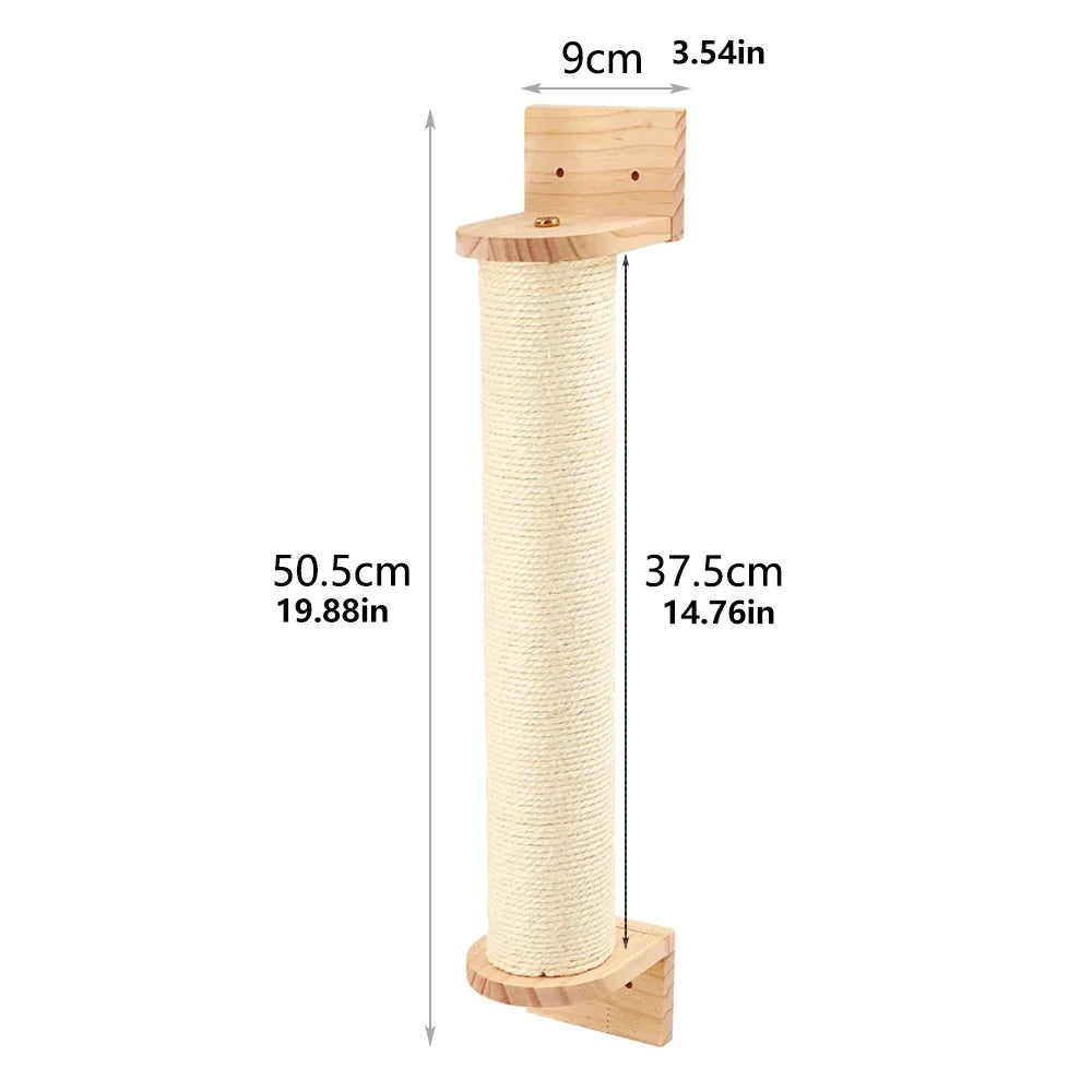 Multi-Level Wooden Cat Wall Furniture Set