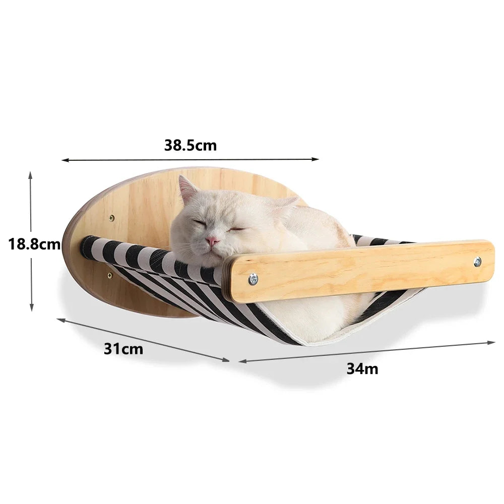 Multi-Level Wooden Cat Wall Furniture Set