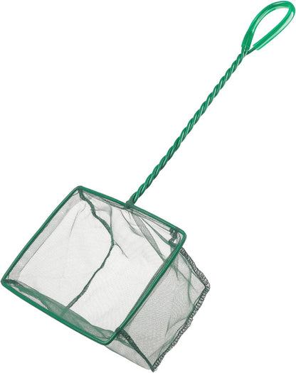 Square Mesh Aquarium & Pond Cleaning Net (Braided Metal Handle)