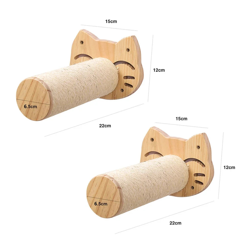 Multi-Level Wooden Cat Wall Furniture Set