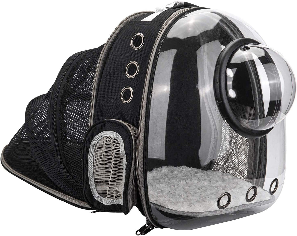 Expandable Bubble Pet Carrier Backpack – Black