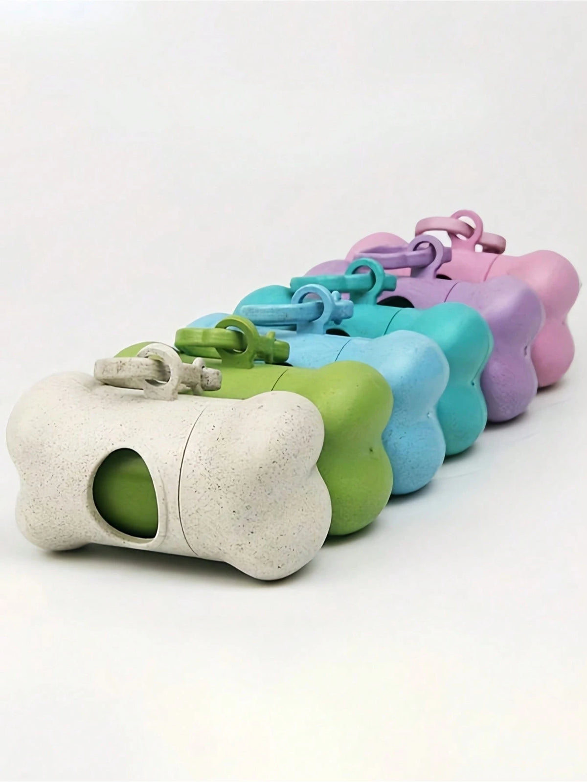 6-Piece Eco-Friendly Bone-Shaped Pet Waste Bag Holder Clip Set